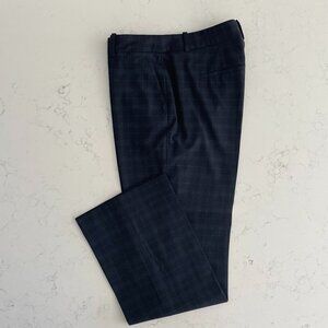 Brooks Brothers REDA Brookscool Lined Plaid 100% Merino Wool Pants Navy Sz 10